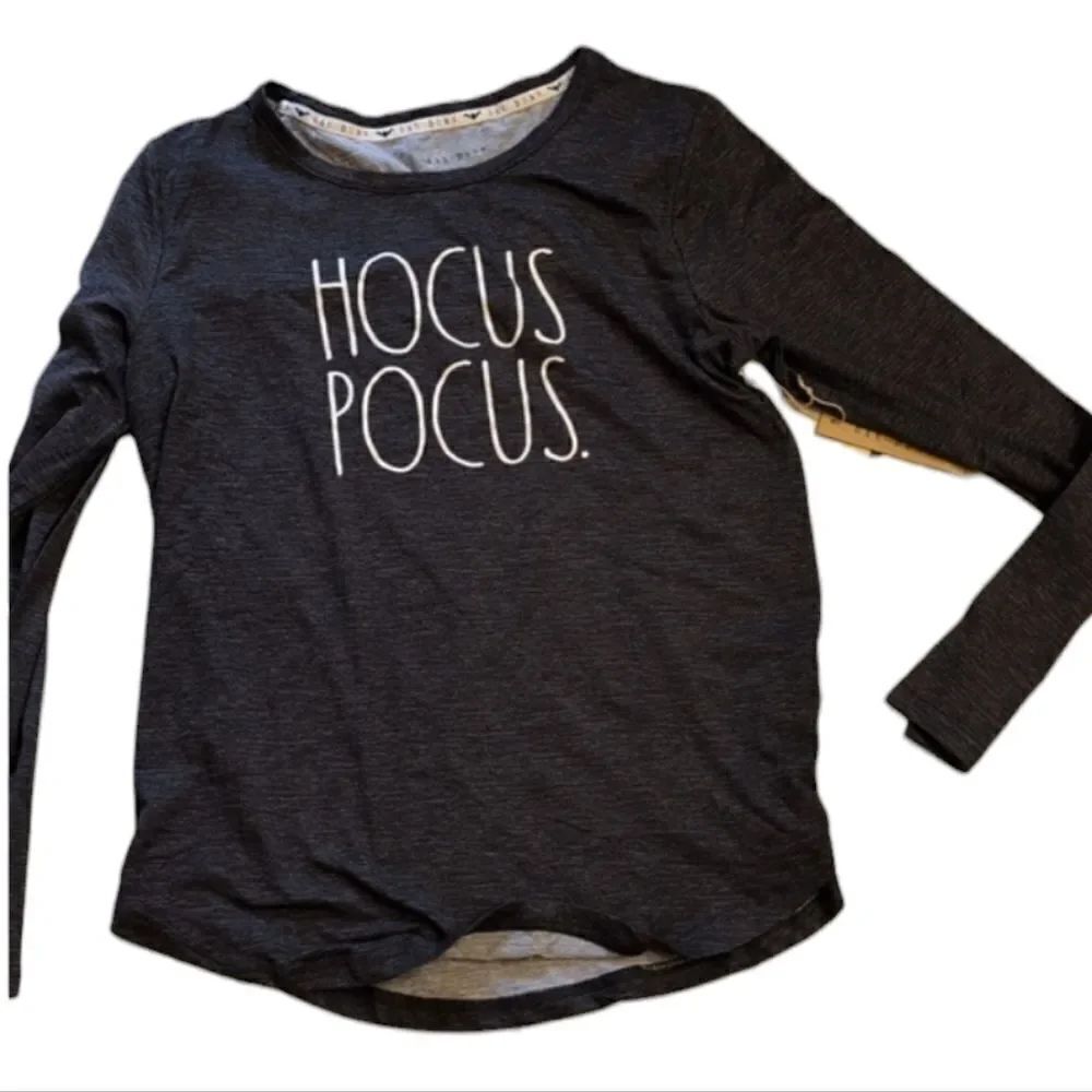 NWT Rae Dunn Hocus Pocus Halloween long sleeve dark grey size L